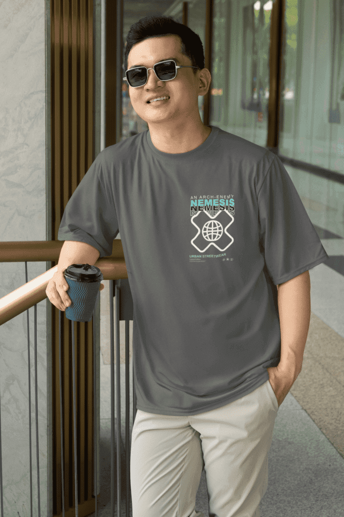 Chicago Youth Oversized Grey Printed T-Shirt - Image 3