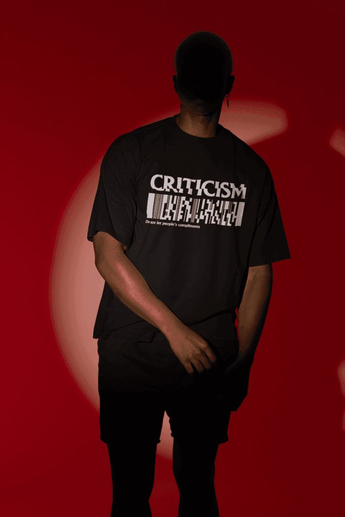 Criticism Oversized Black T-Shirt  - CrossX - Image 2