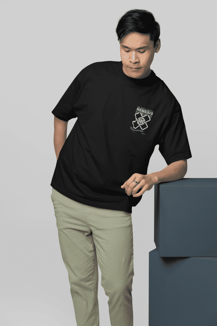 Cross Oversized Black Printed T-Shirt CrossX - Image 3
