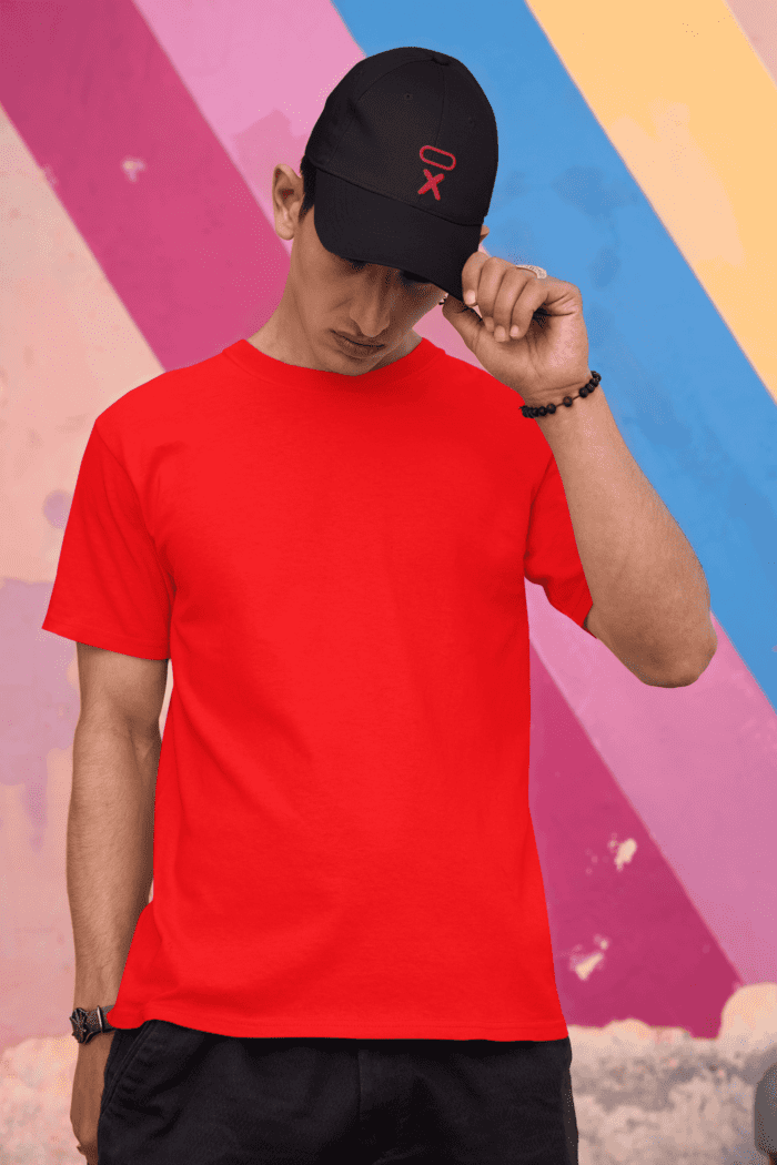 Red Solid T-Shirts CrossX - Image 2