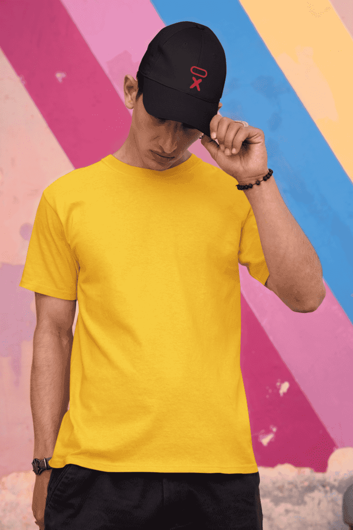 Mustard Yellow Solid T-Shirts CrossX