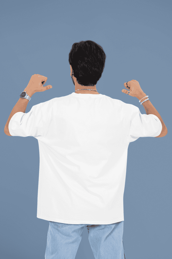 White Oversized Solid T-Shirts CrossX - Image 2