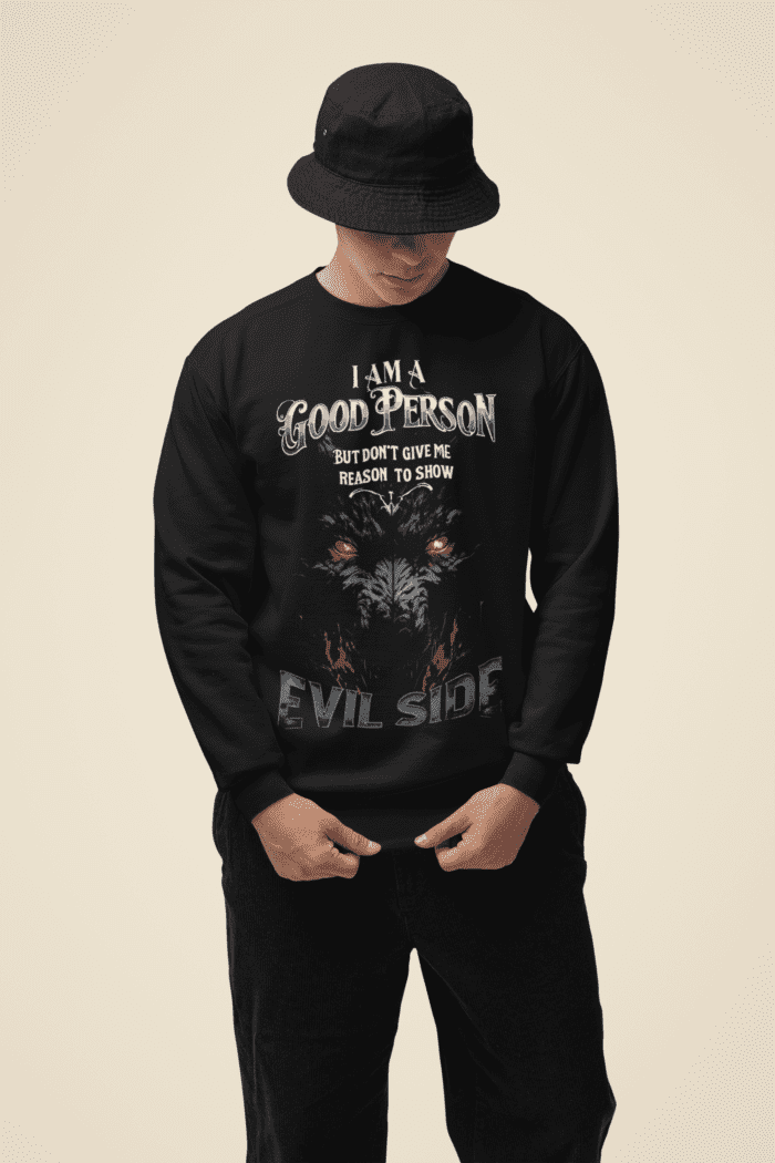 Evil Side Black Printed Sweatshirt CrossX - Image 2