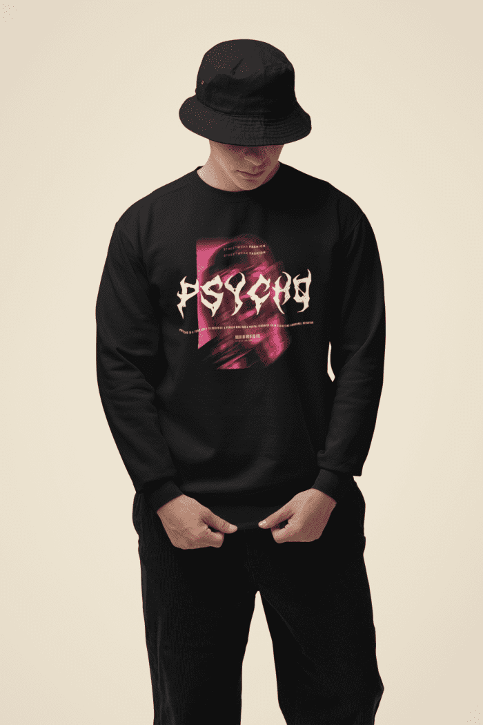Psycho Rose Black Printed Sweatshirt CrossX