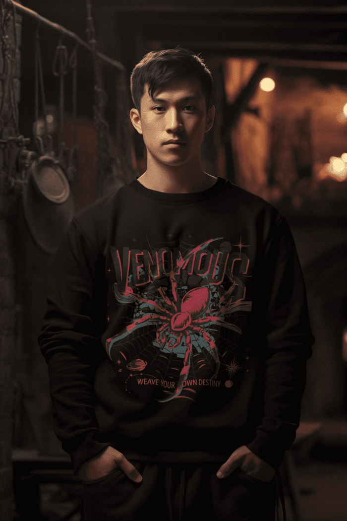Venomous Black Printed Sweatshirt CrossX