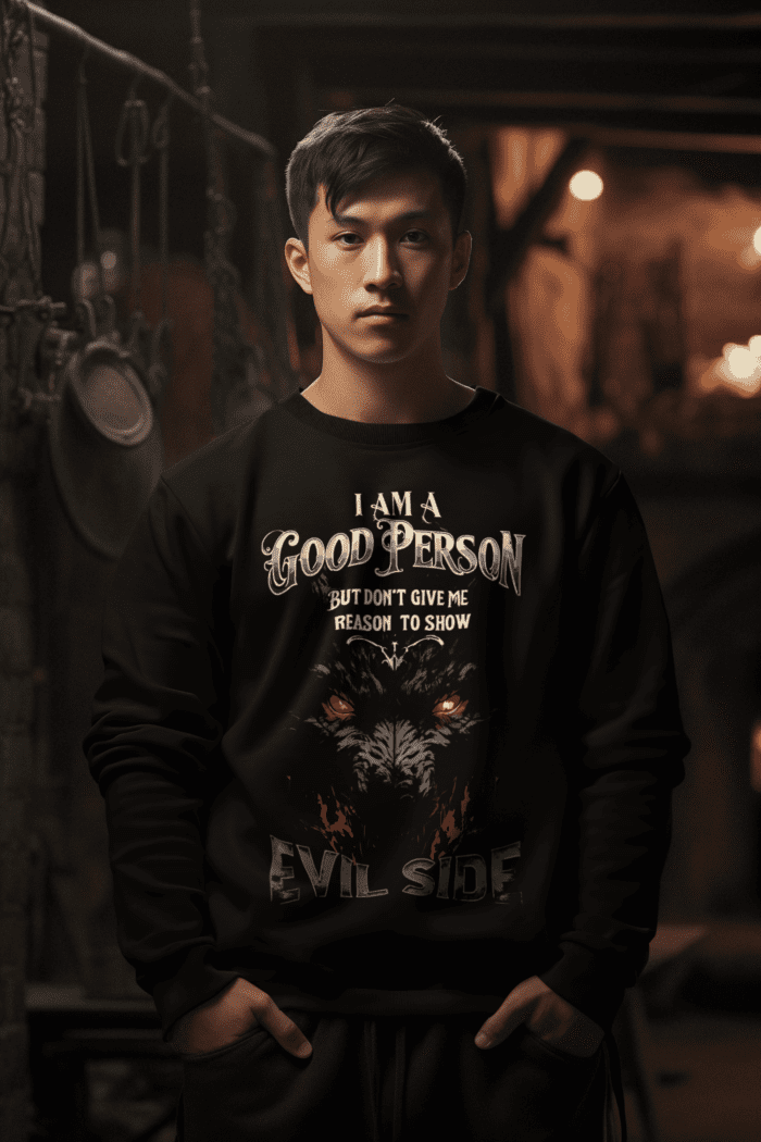 Evil Side Black Printed Sweatshirt CrossX