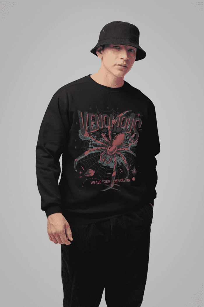 Venomous Black Printed Sweatshirt CrossX - Image 2