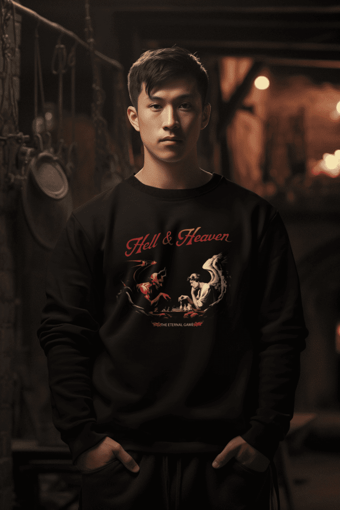 Hell & Heaven Black Printed Sweatshirt CrossX - Image 2