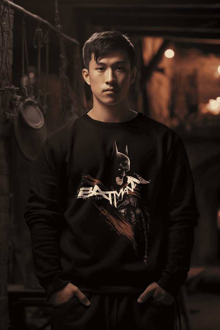 Batman Black Printed Sweatshirt CrossX - Image 2