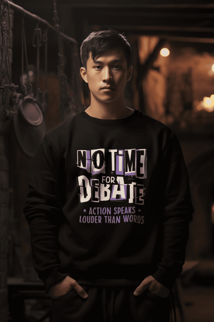 No Time For Debate Black Printed Sweatshirt CrossX