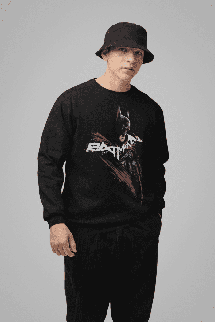 Batman Black Printed Sweatshirt CrossX