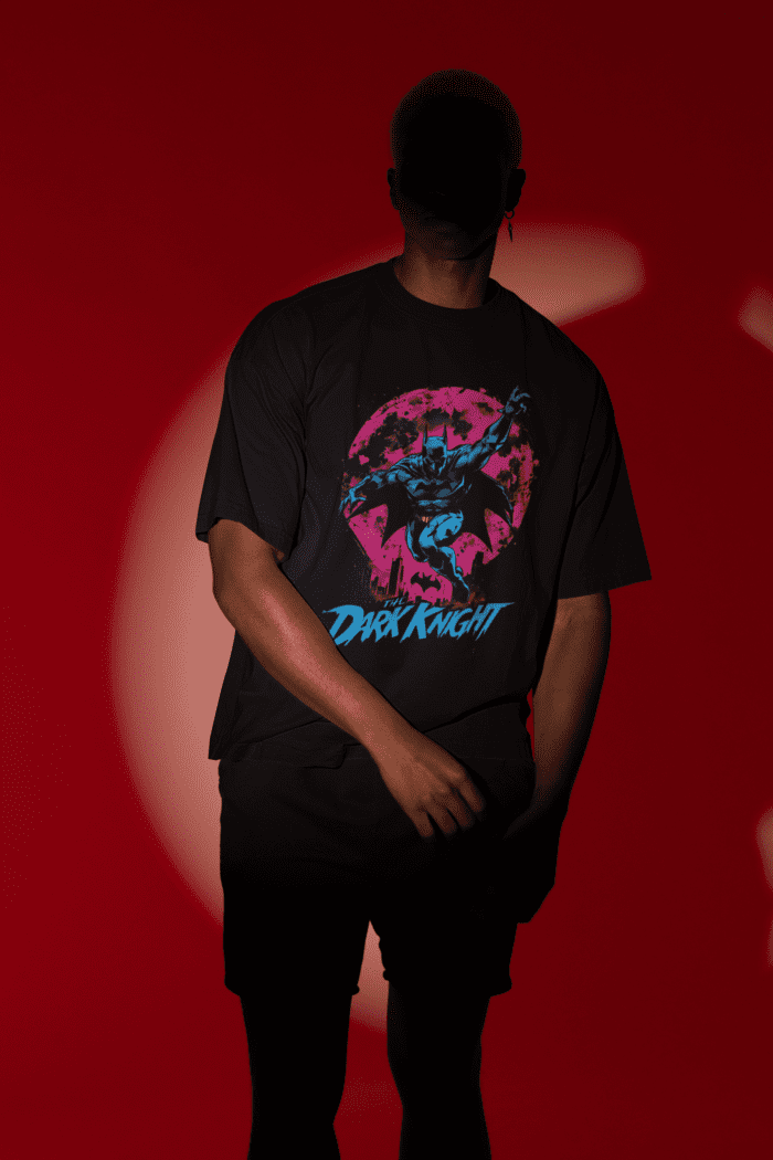 Dark Night Oversized Black Printed T-Shirts - Image 2