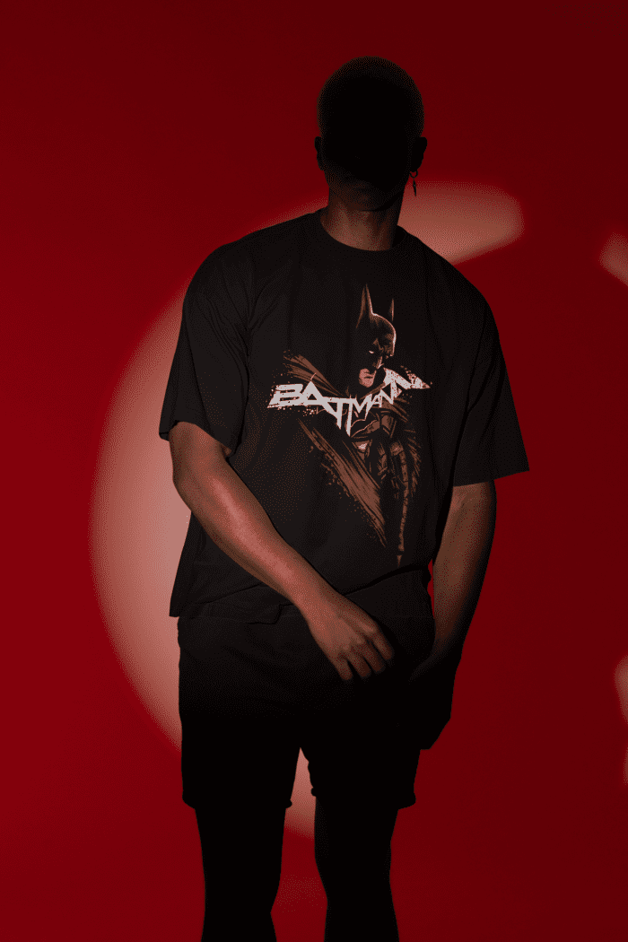 Batman Oversized Black Printed T-Shirts CrossX - Image 2