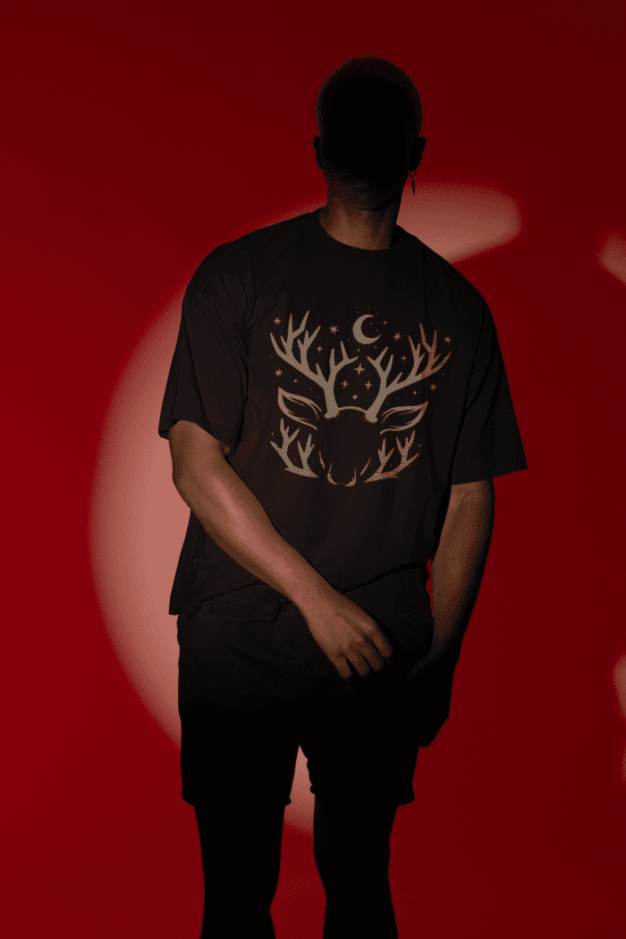 CrossX Oversized Black Printed T-Shirts