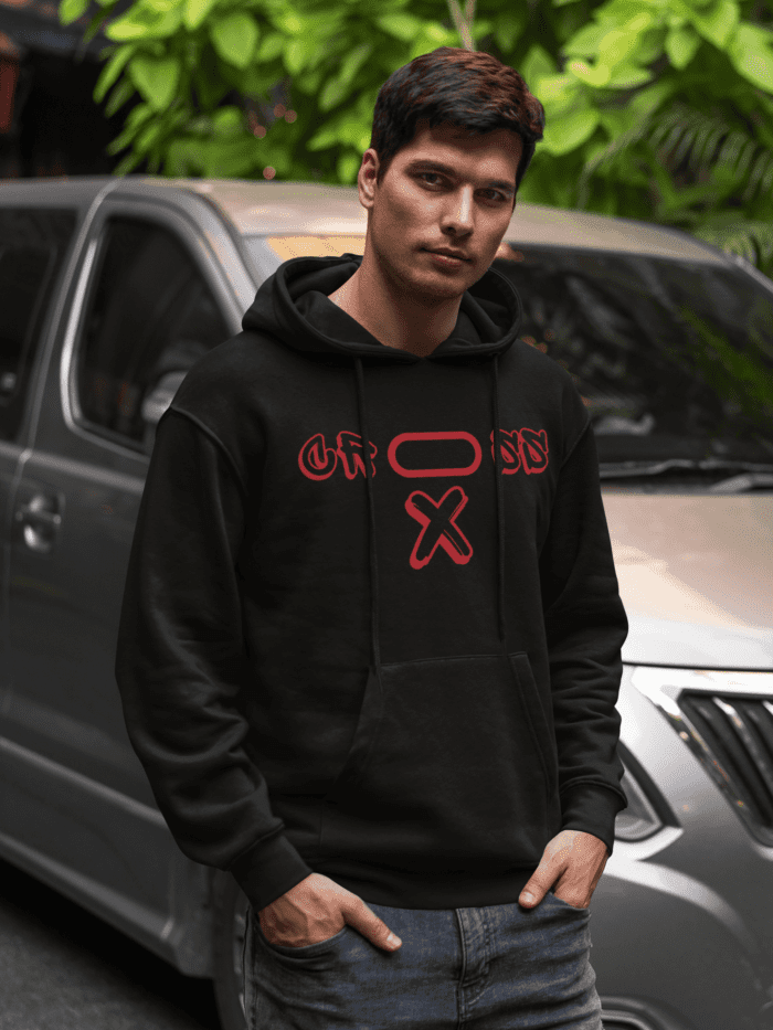 Skateboard Black Printed Hoodie CrossX - Image 3