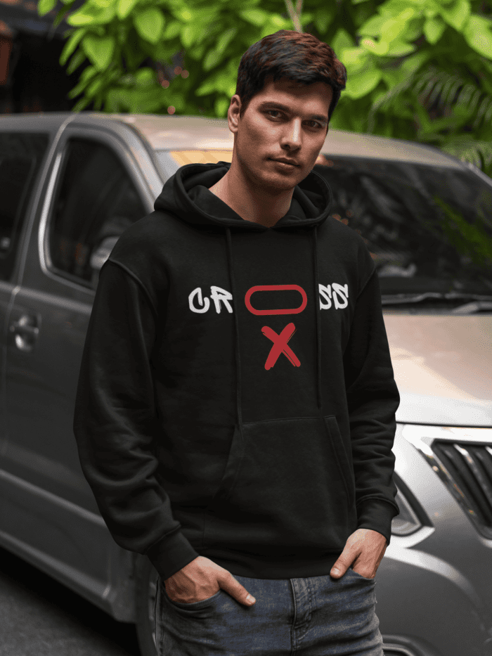Stay Real Black Printed Hoodie CrossX - Image 2