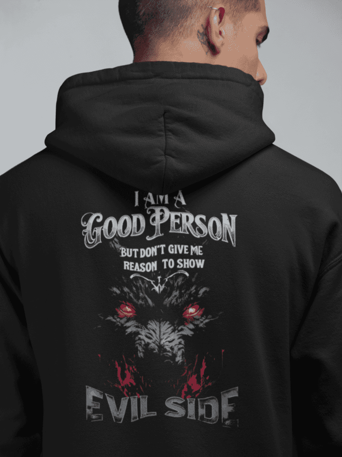 Evil Side Black Printed Hoodie CrossX