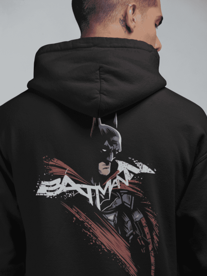 Batman Black Printed Hoodie CrossX