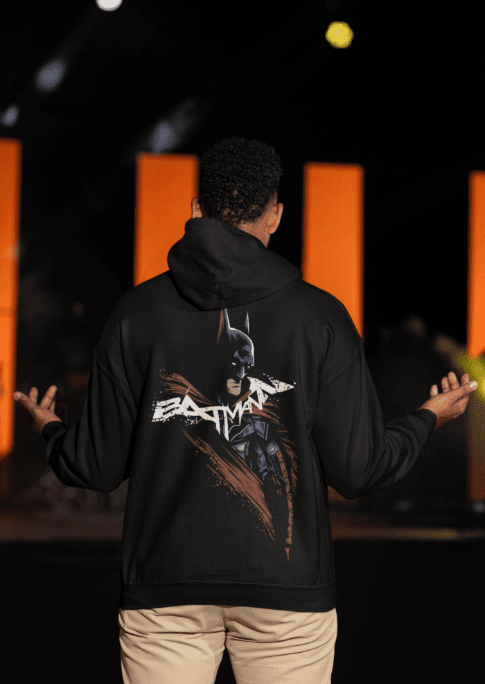 Batman Black Printed Hoodie CrossX - Image 2