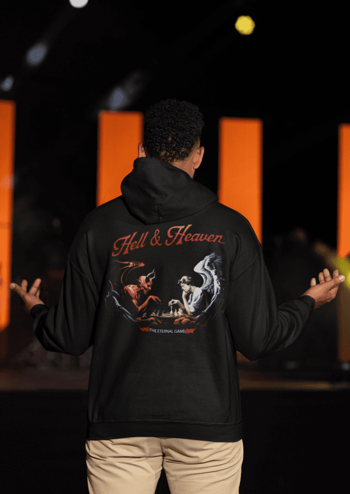 Hell and Heaven Black Printed Hoodie CrossX - Image 2
