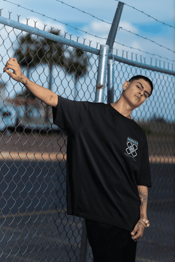 Mind Control Oversized Black Printed T-Shirt - Image 4