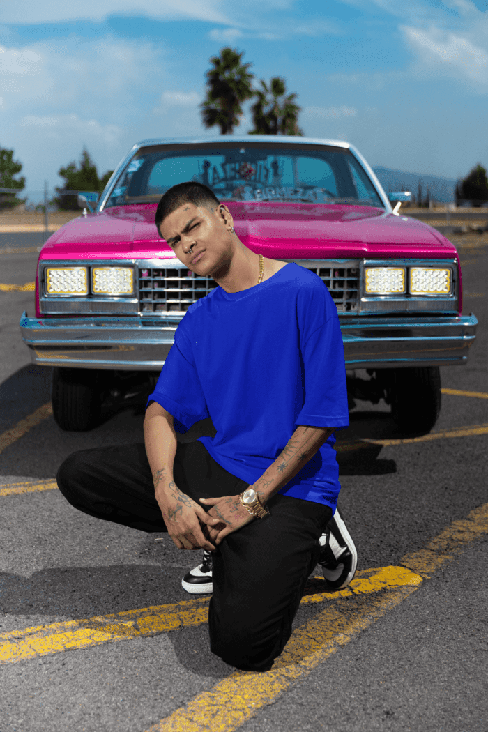 Never Look Back Oversized Blue Printed T-Shirts CrossX - Image 4