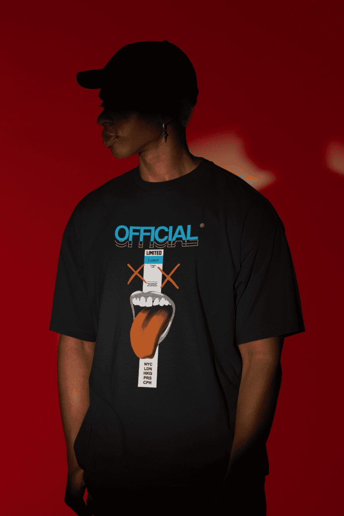 Official Oversized black Printed T-Shirt CrossX