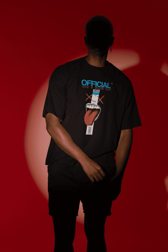 Official Oversized black Printed T-Shirt CrossX - Image 2