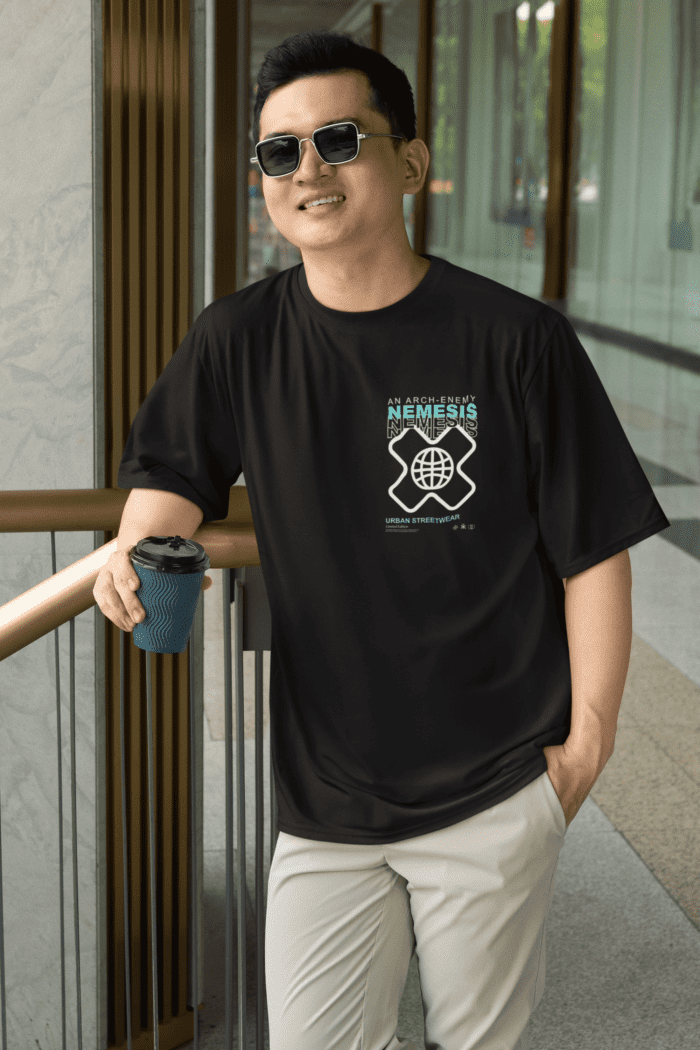 Papua Culture Oversized Black Printed T-Shirt CrossX - Image 3