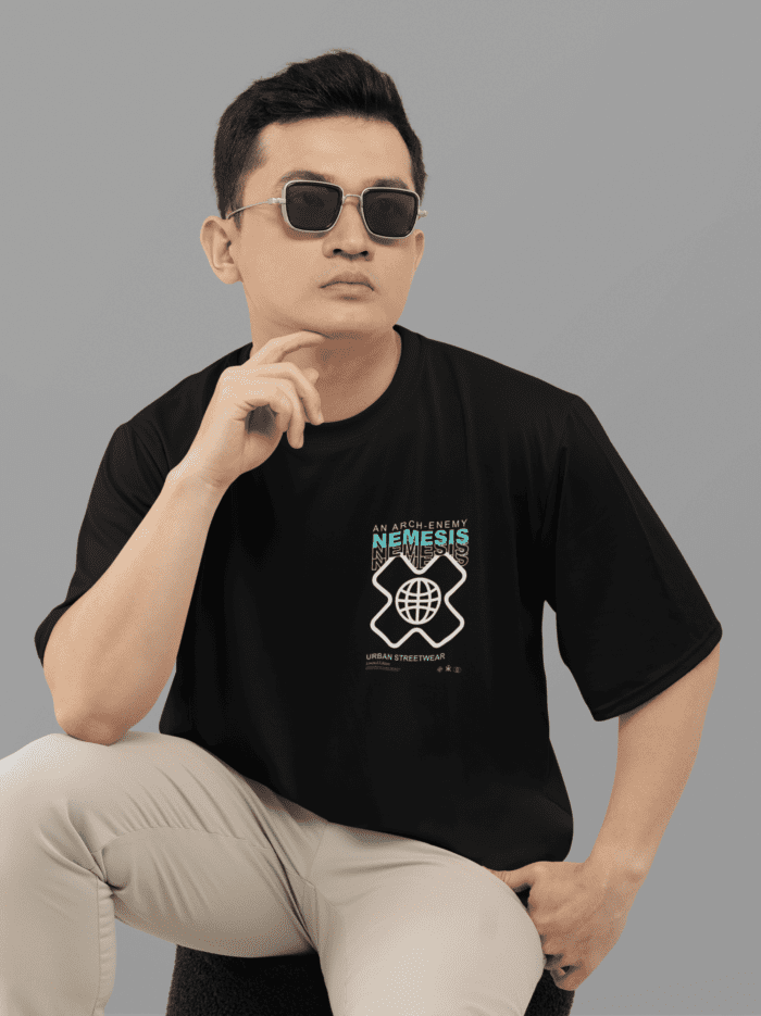 Papua Culture Oversized Black Printed T-Shirt CrossX - Image 2