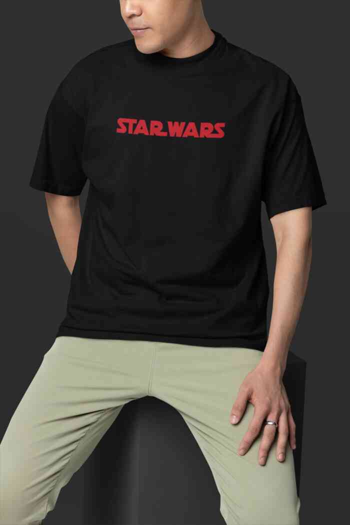Dark Side Star Wars Oversized Black Printed T-Shirts - Image 2