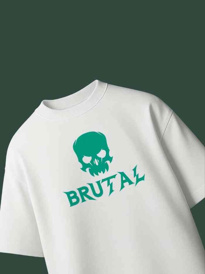 A Brutal White Oversized Printed T-Shirts - Image 2