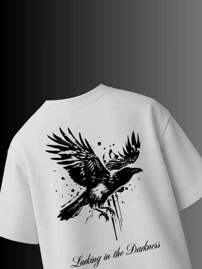 A Mystery White Oversized Printed T-Shirts